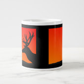 Elk Head Silhouette Design Grote Koffiekop (Voorkant)