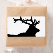 Elk Head Silhouette Etiket (Insitu)