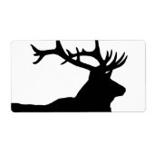 Elk Head Silhouette Etiket (Voorkant)
