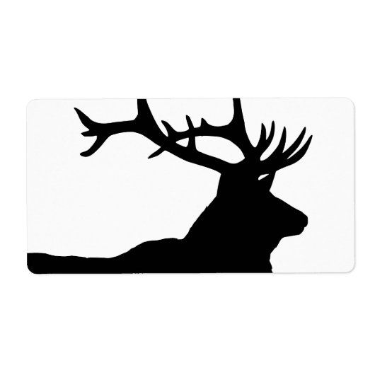 Elk Head Silhouette Etiket (Voorkant)