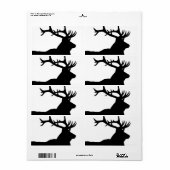 Elk Head Silhouette Etiket (Full Sheet)