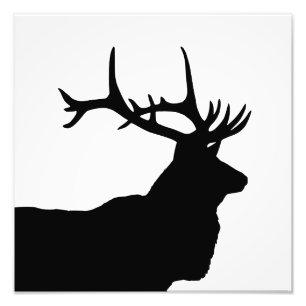 Elk Head Silhouette Foto Afdruk