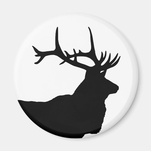 Elk Head Silhouette Magneet (Voorkant)