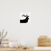 Elk Head Silhouette Poster (Keuken)
