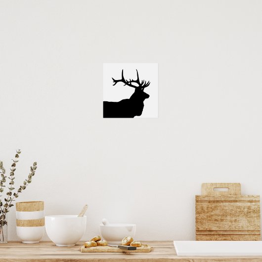 Elk Head Silhouette Poster (Keuken)