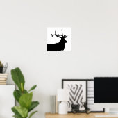 Elk Head Silhouette Poster (Thuiskantoor)