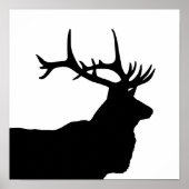 Elk Head Silhouette Poster (Voorkant)