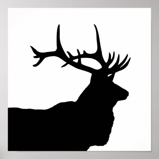 Elk Head Silhouette Poster (Voorkant)