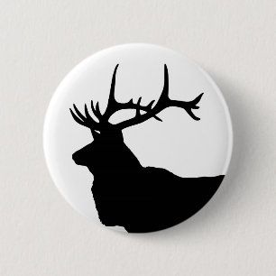 Elk Head Silhouette Ronde Button 5,7 Cm