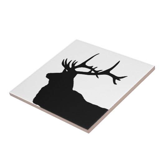 Elk Head Silhouette Tegeltje (Zijkant)