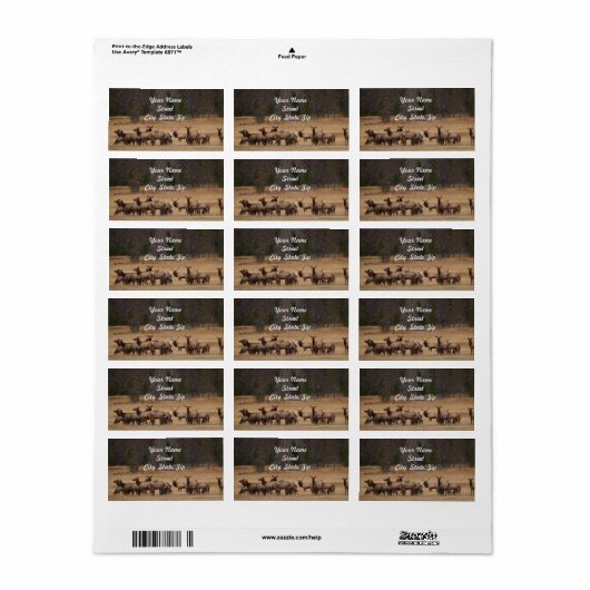 Elk Herd Adres Sticker (Full Sheet)
