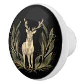 Elk Herten Zwart Goud Natuur Waterverf Keramische Knop (Rechts)