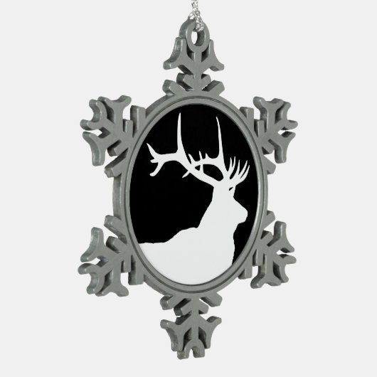 Elk hoofd tin sneeuwvlok ornament (Links)