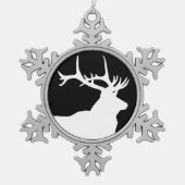 Elk hoofd tin sneeuwvlok ornament (Voorkant)