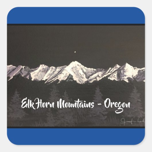 Elk Horn Mountains Blue Sticker (Voorkant)