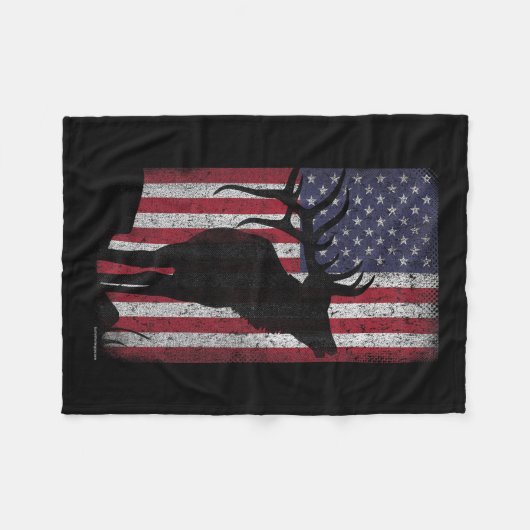 Elk Hunting Bugling Bull Amerikaanse vlag - Amerik Fleece Deken (Voorkant (Horizontaal))