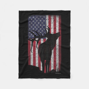 Elk Hunting Bugling Bull Amerikaanse vlag - Amerik Fleece Deken