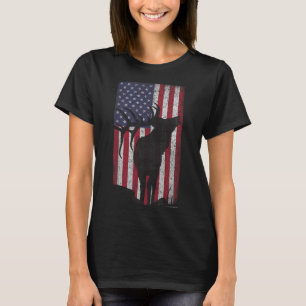 Elk Hunting Bugling Bull Amerikaanse vlag - Amerik T-shirt