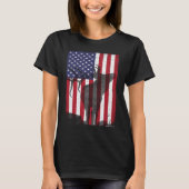 Elk Hunting Bugling Bull US Flag American Retro T-shirt (Voorkant)