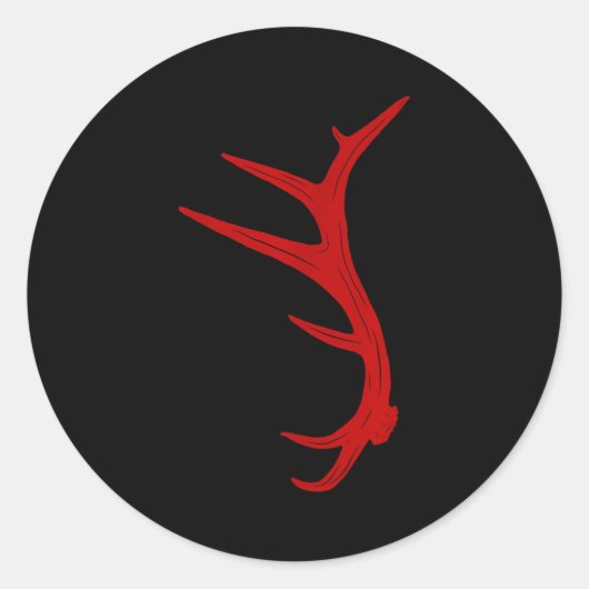 Elk Hunting Bull Antler Shed  Ronde Sticker (Voorkant)