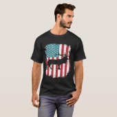 Elk Hunting Patriotic American Flag T-shirt (Voorkant volledig)