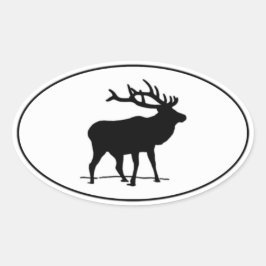 Elk Icon Oval Logo Ovale Sticker