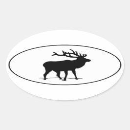 Elk Icon Oval Logo Ovale Sticker