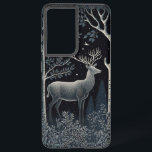 Elk in de Midnight Bossen Samsung Galaxy Hoesje<br><div class="desc">Monochromatische vormgeving van een elk in het bos om middernacht.</div>