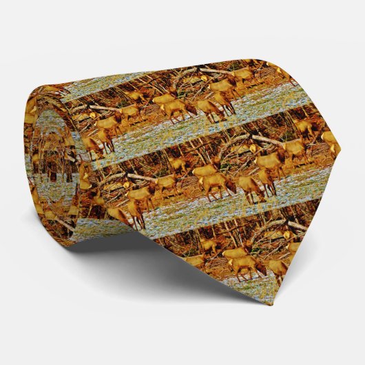 Elk in de sneeuw stropdas (Opgerold)