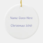 Elk in de sneeuwronde keramisch ornament (Achterkant)