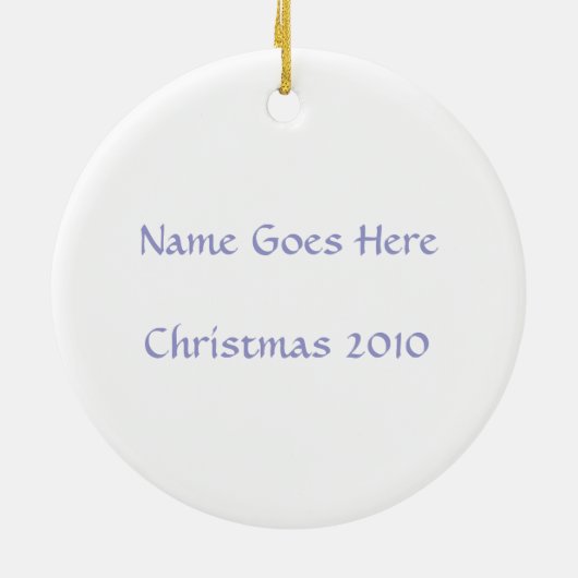 Elk in de sneeuwronde keramisch ornament (Achterkant)