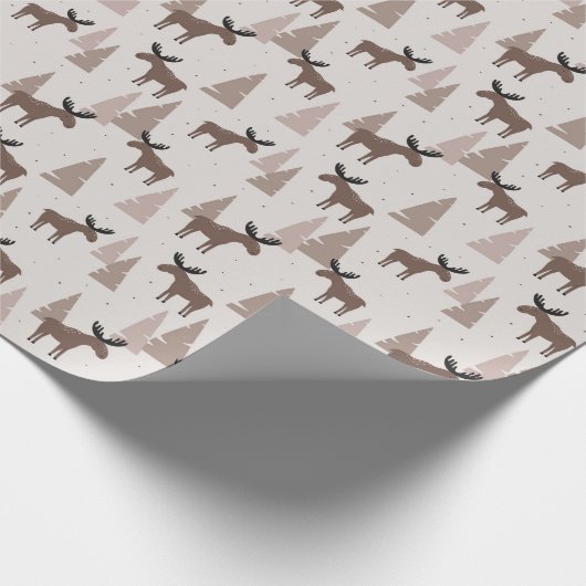 Elk in de winter cadeaupapier (Hoek)