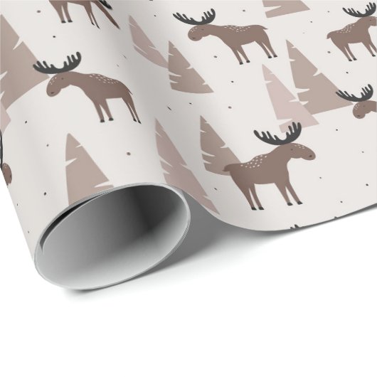 Elk in de winter cadeaupapier (Rol Hoek)