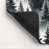 Elk in een mystiek bos onder een maanverlichte ber muismat (Hoek)