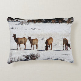Elk in sneeuw accpillow accent kussen
