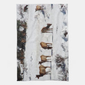 Elk in sneeuwkeukenhanddoek theedoek (Verticaal)