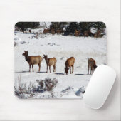 Elk in sneeuwmousepad muismat (Met muis)