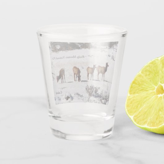 Elk in sneeuwschotglas shot glas (Achterkant)