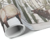 Elk in Snow Cadeaupapier (Rol Hoek)