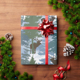 Elk in the Winter Forest Cadeaupapier