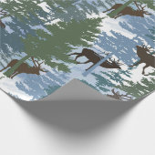 Elk in the Winter Forest Cadeaupapier (Hoek)