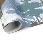 Elk in the Winter Forest Cadeaupapier (Rol Hoek)