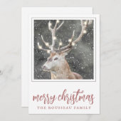 Elk in Winter Snow Holiday Kaart (Voorkant / Achterkant)