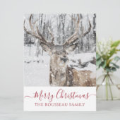 Elk in Winter Snow Holiday - kerstuitnodiging Kaart (Staand voorkant)