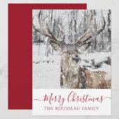 Elk in Winter Snow Holiday - kerstuitnodiging Kaart (Voorkant / Achterkant)