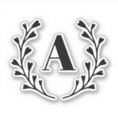 Elk Initiaal met aangepast monogram Sticker (Voorkant)