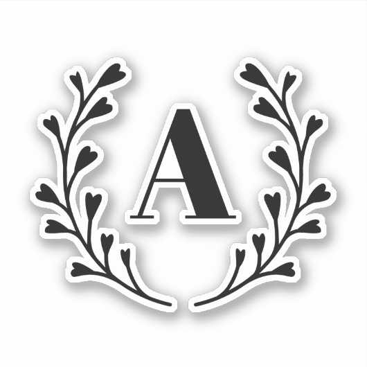 Elk Initiaal met aangepast monogram Sticker (Voorkant)