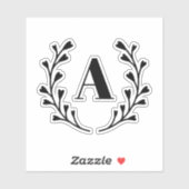 Elk Initiaal met aangepast monogram Sticker (Vel)