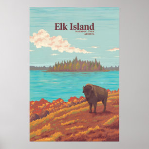 Elk Island National Park Alberta Canada Reizen Poster