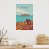 Elk Island National Park Alberta Canada Reizen Poster (Keuken)